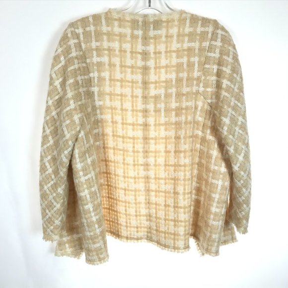 Womens Size Medium Lafayette 148 Venus Tweed Topper Jacket with Fringe Trim - Picture 5 of 6